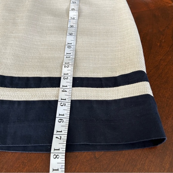 Loft | Textured Striped Beige and Navy Skirt - Picture 5 of 7